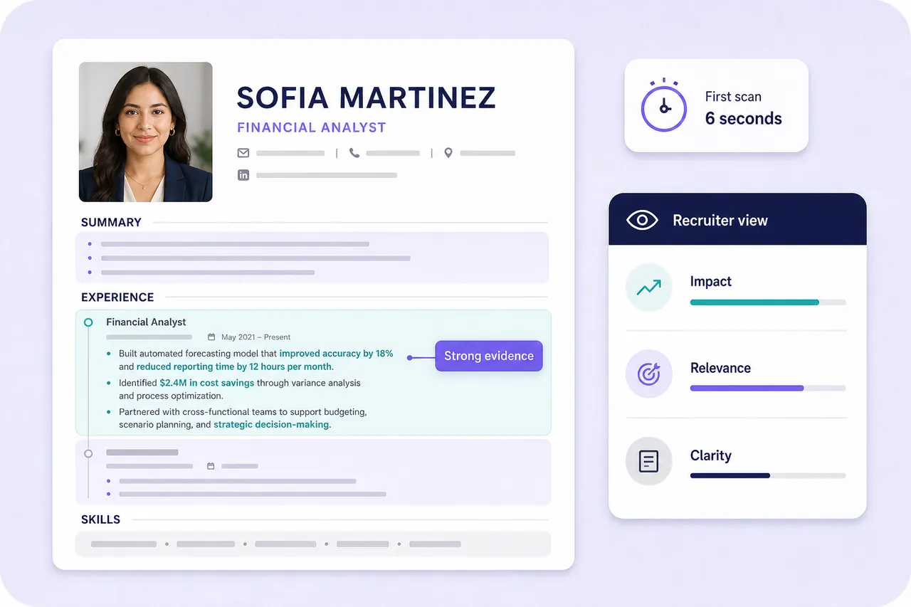 Resume analyzed by Resumeva with evidence-backed recommendations
