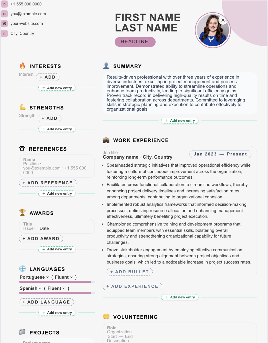 Cybersecurity Specialist resume template preview
