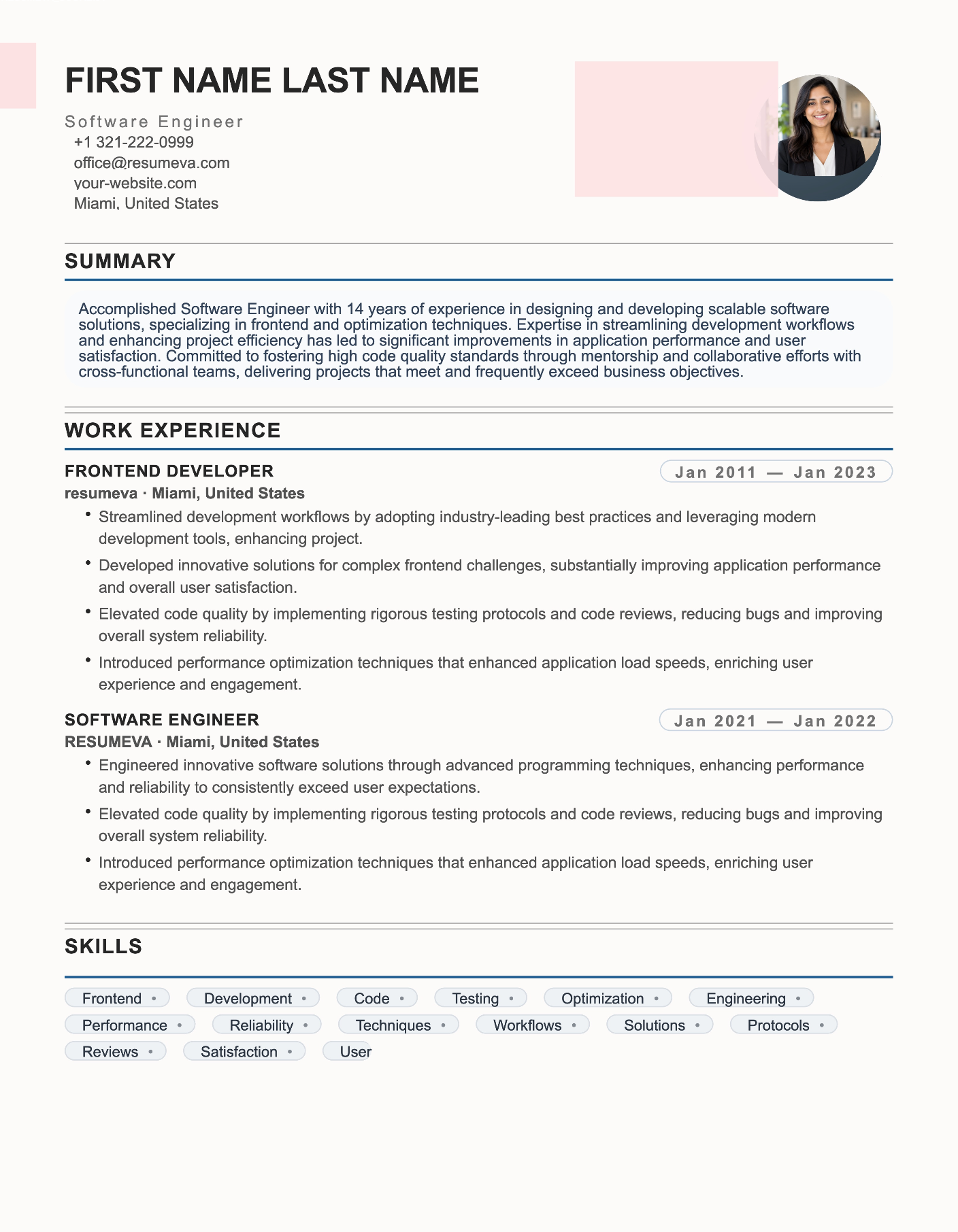 Cybersecurity Specialist V3 resume template preview