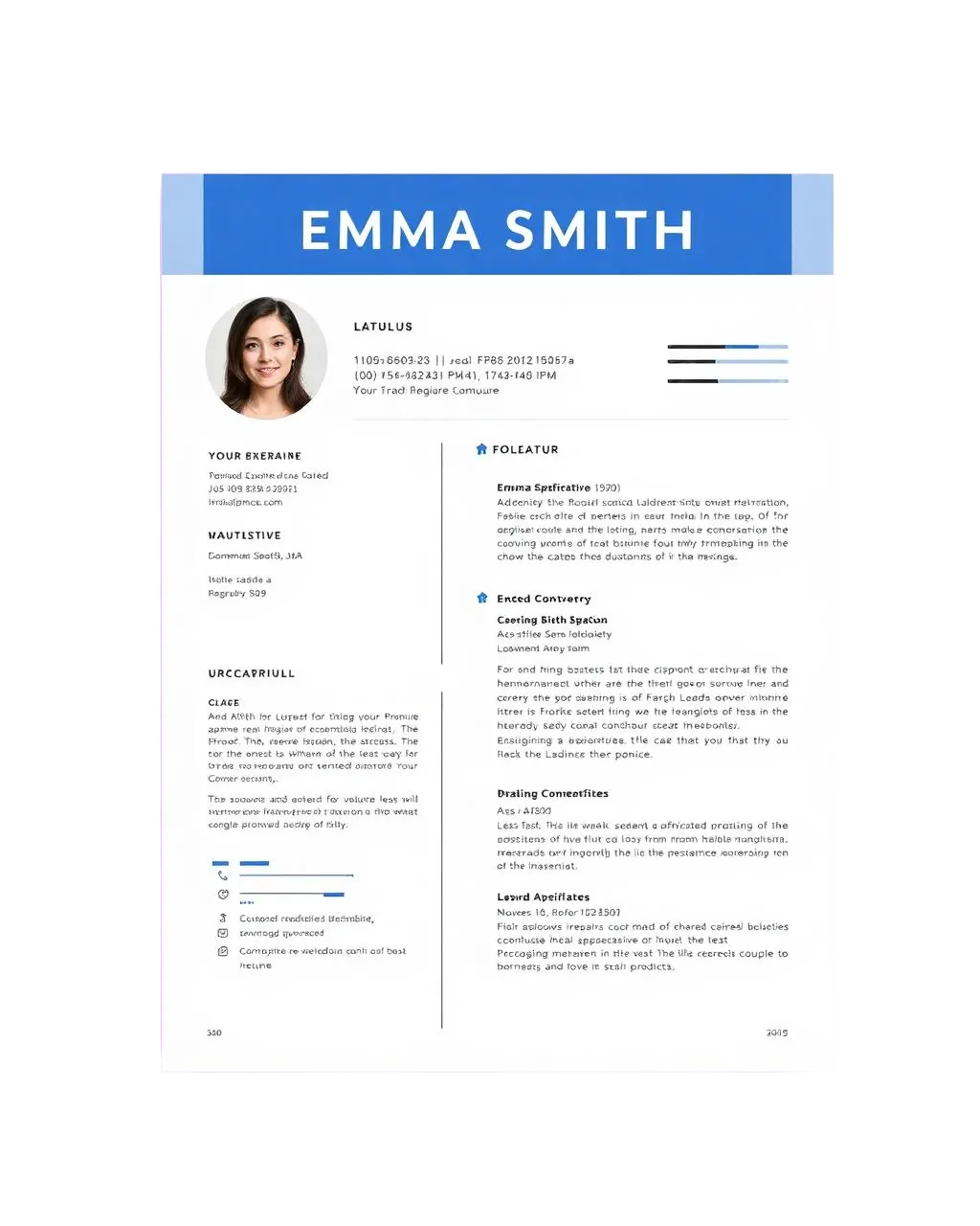 Sample resume created with Resumeva
