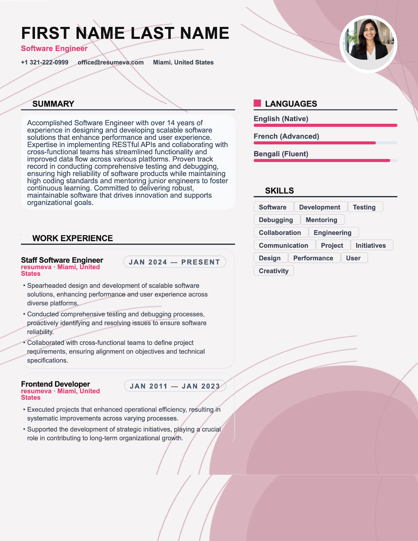 Operations Manager resume template preview