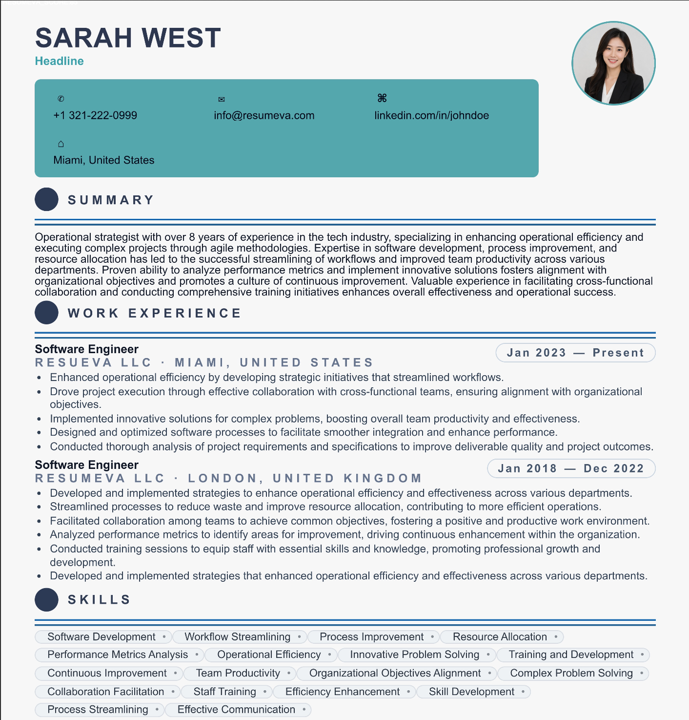 45. Binary resume template preview