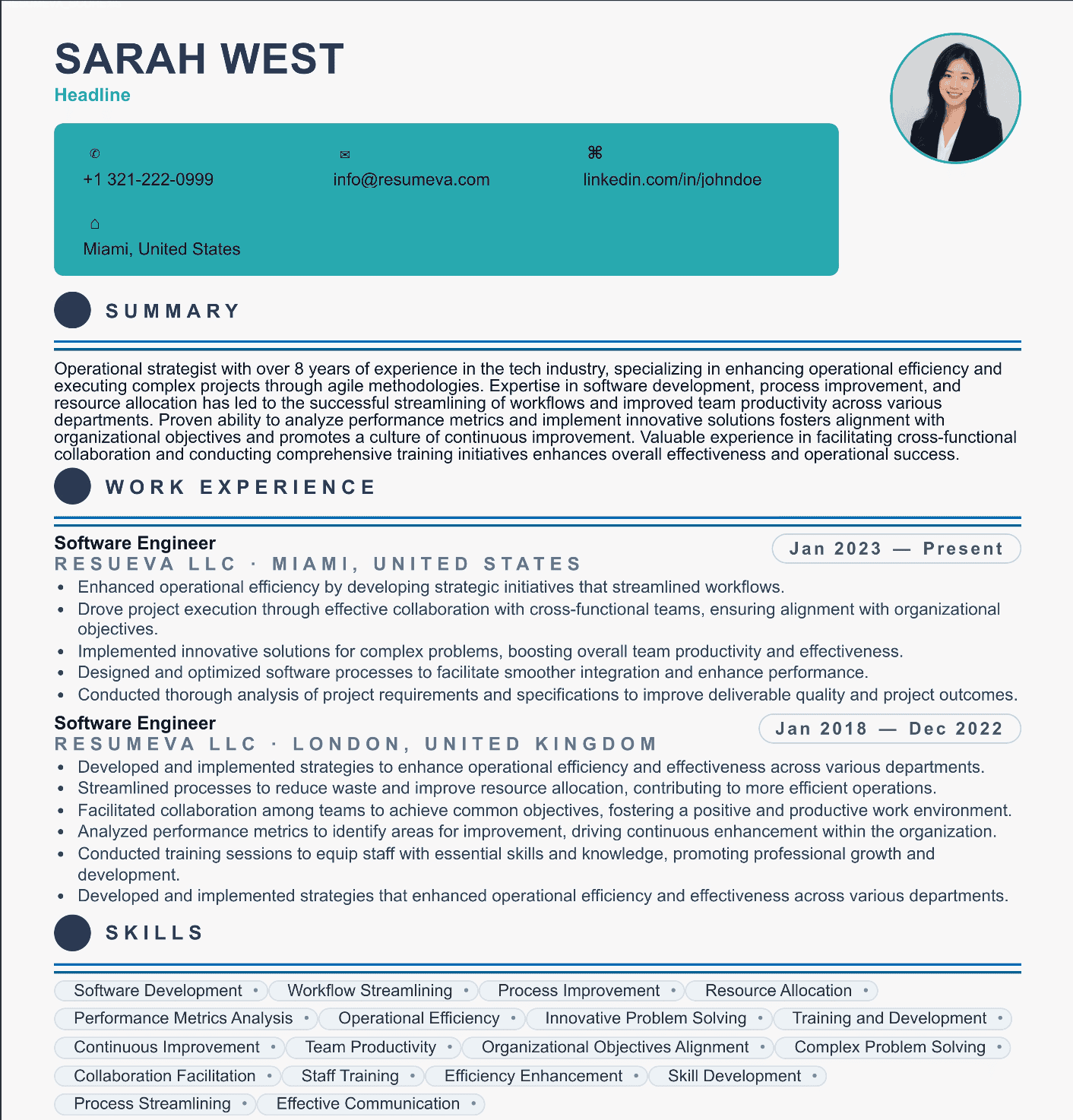 39. Backend Engineer resume template preview