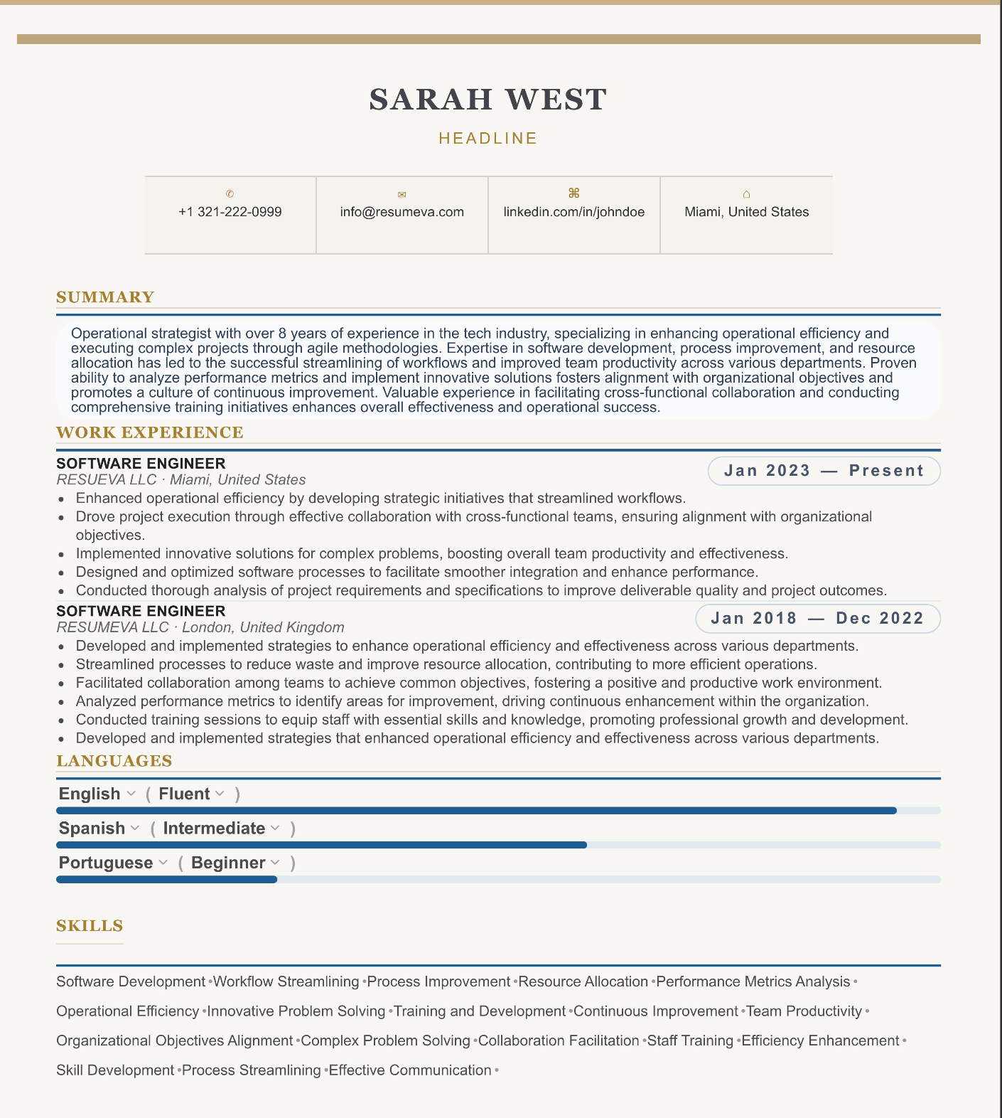49. Engine resume template preview