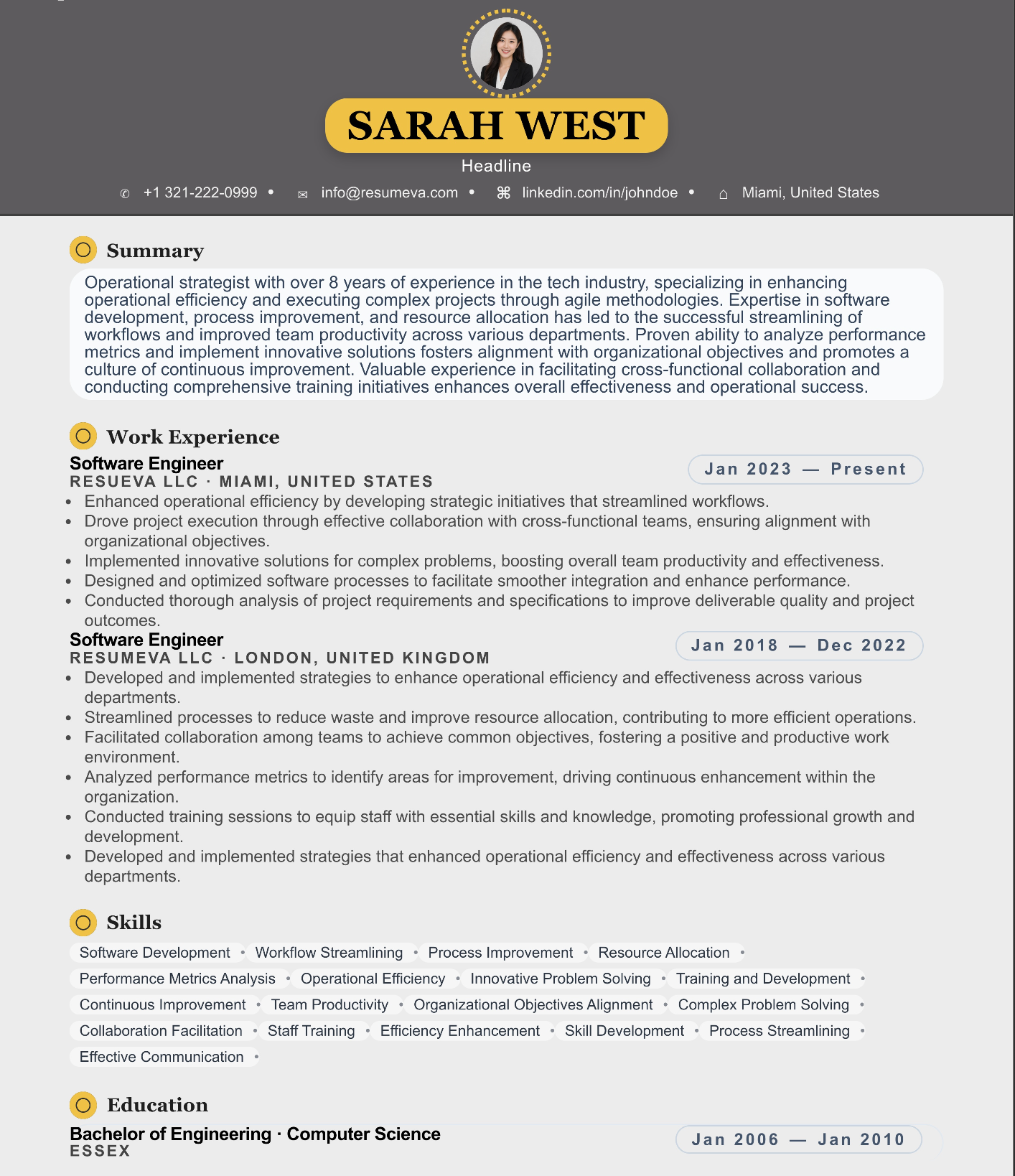 52. Chart resume template preview