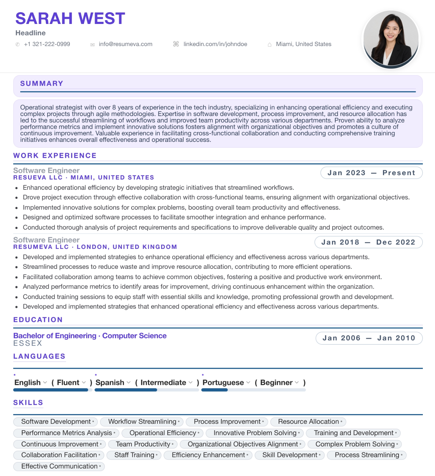 56. Guide resume template preview