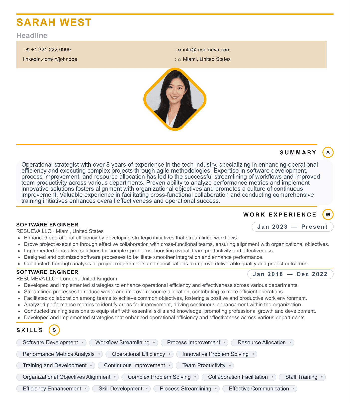 52. Visual Designer resume template preview