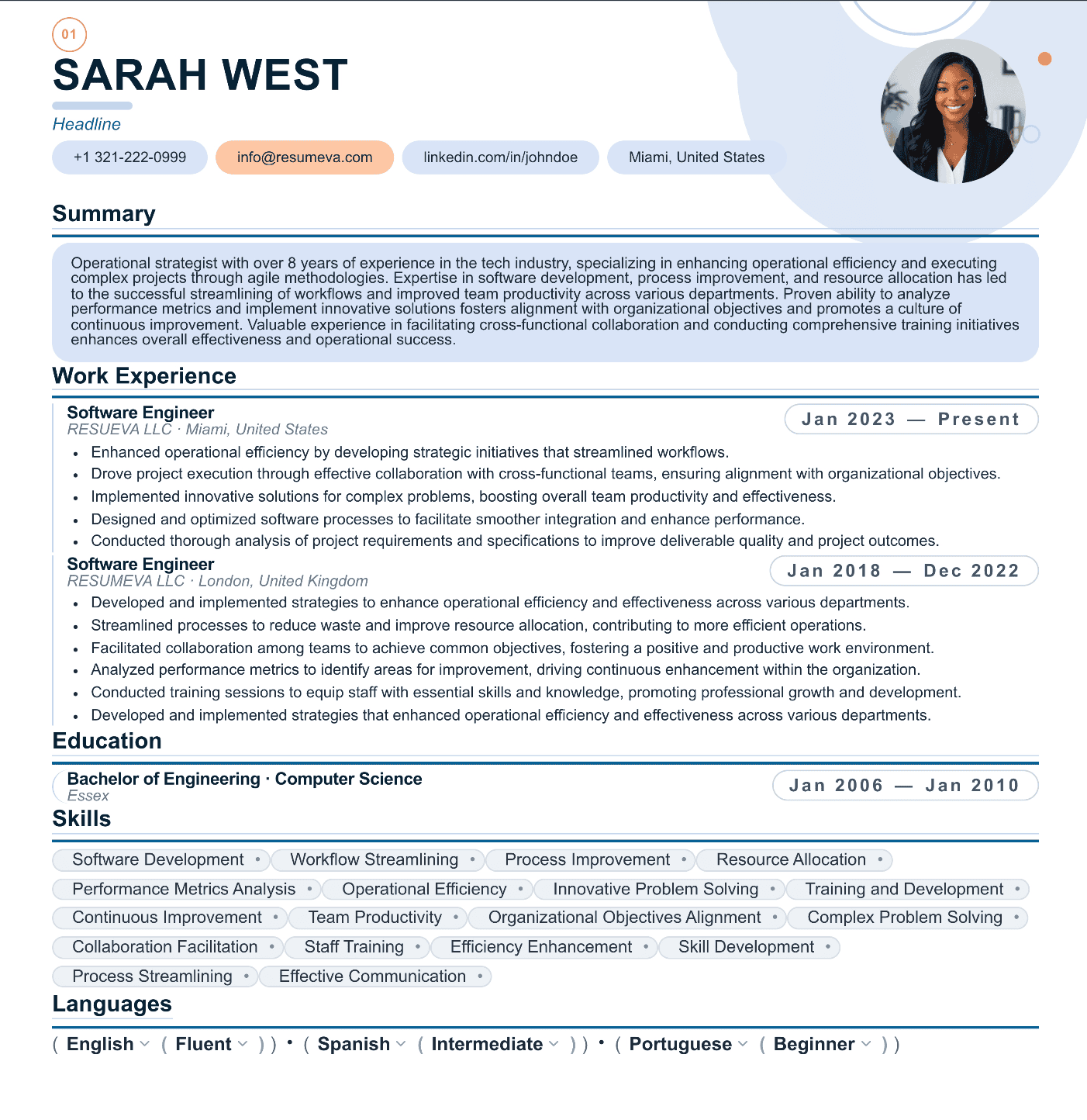 58. Chief Strategy Officer resume template preview