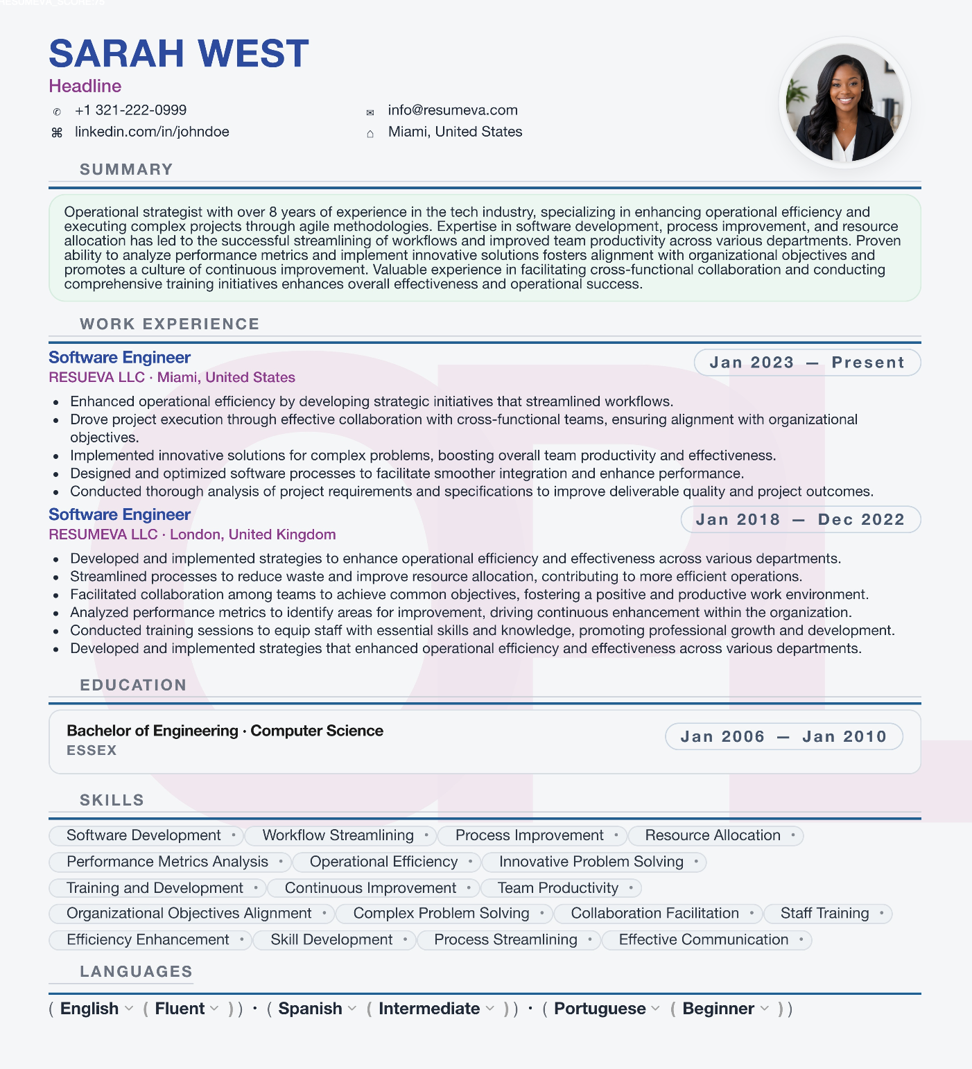 65. Bold resume template preview