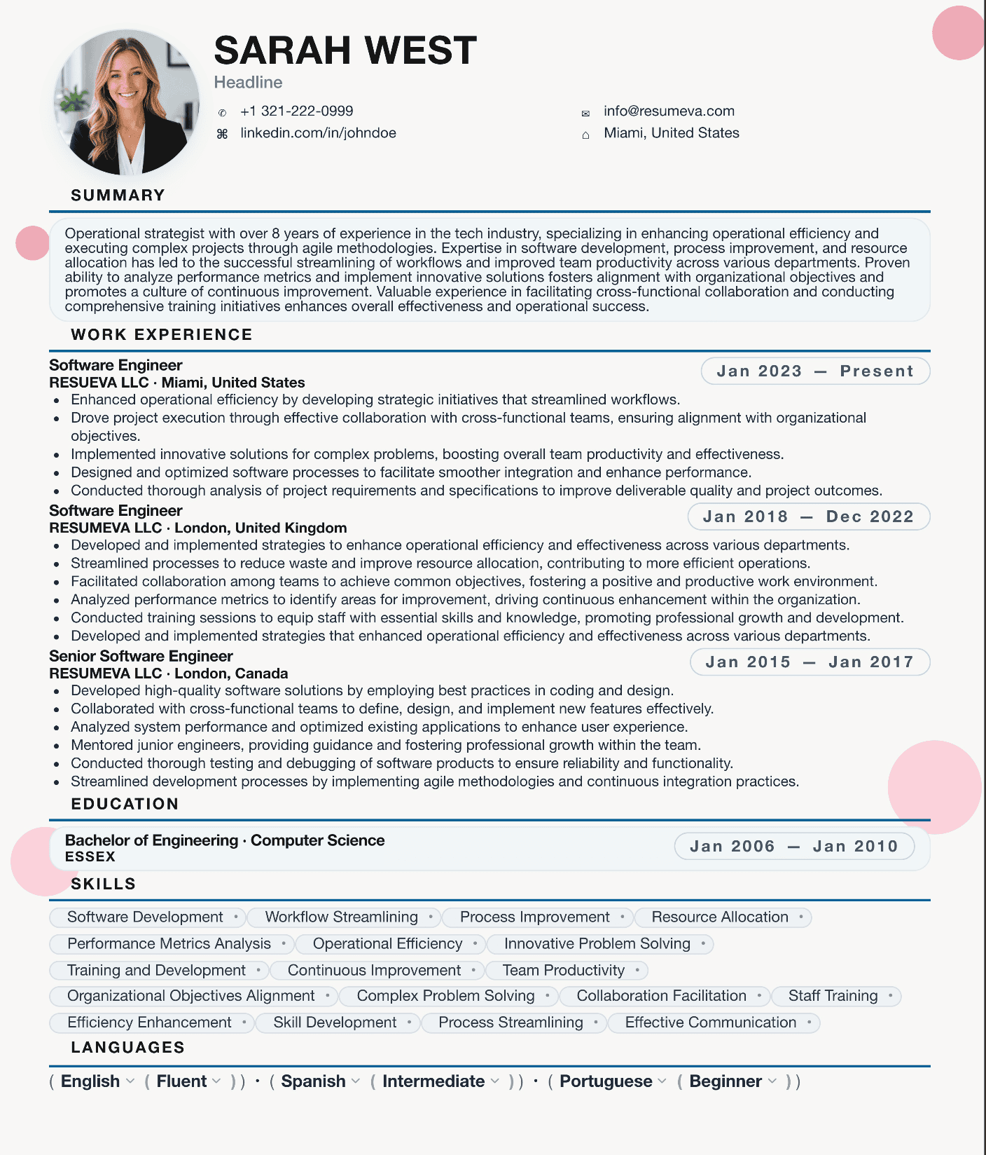 60. Recruiter resume template preview