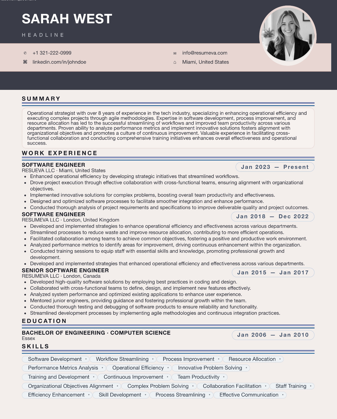 68. Plum resume template preview