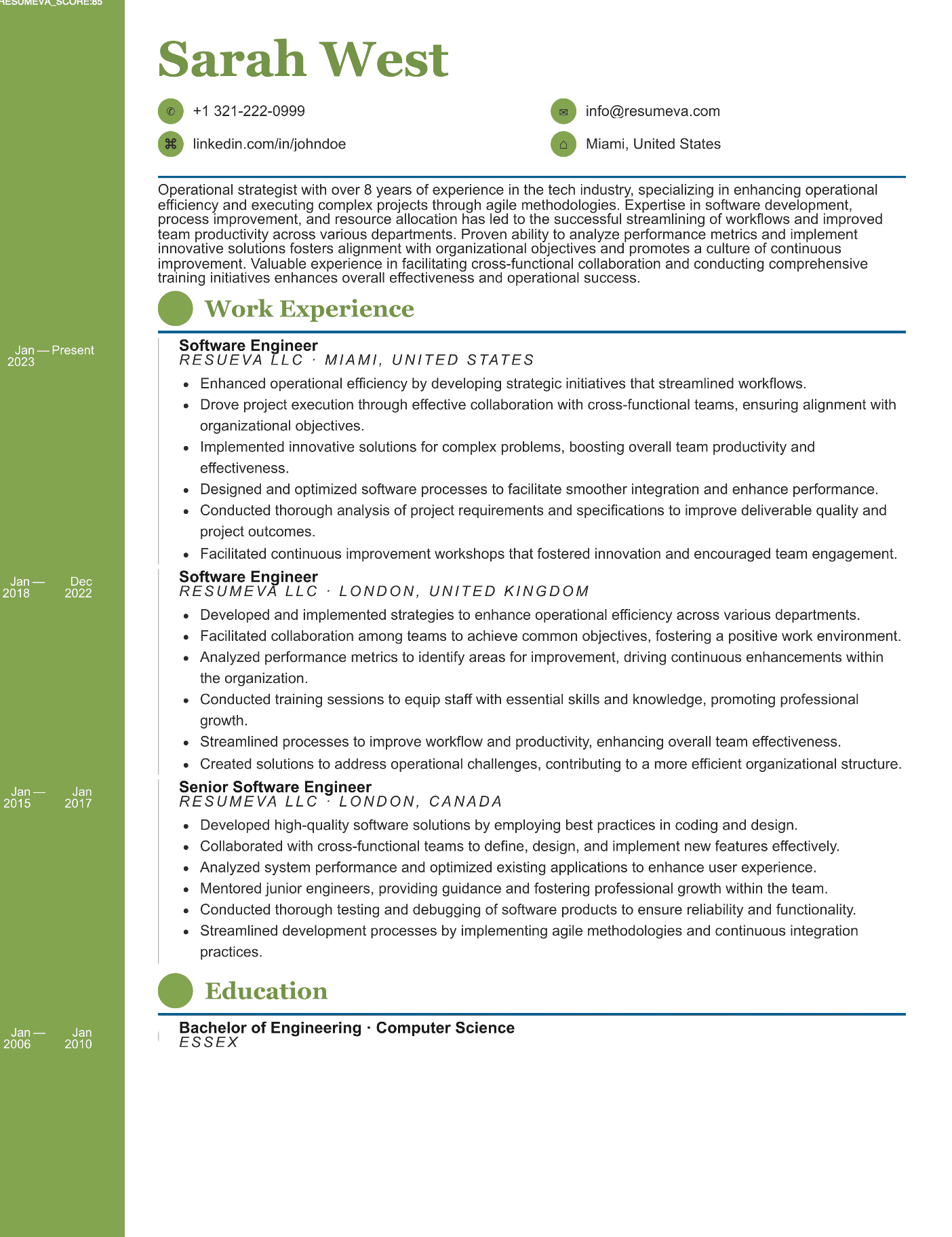71. Event Planner resume template preview