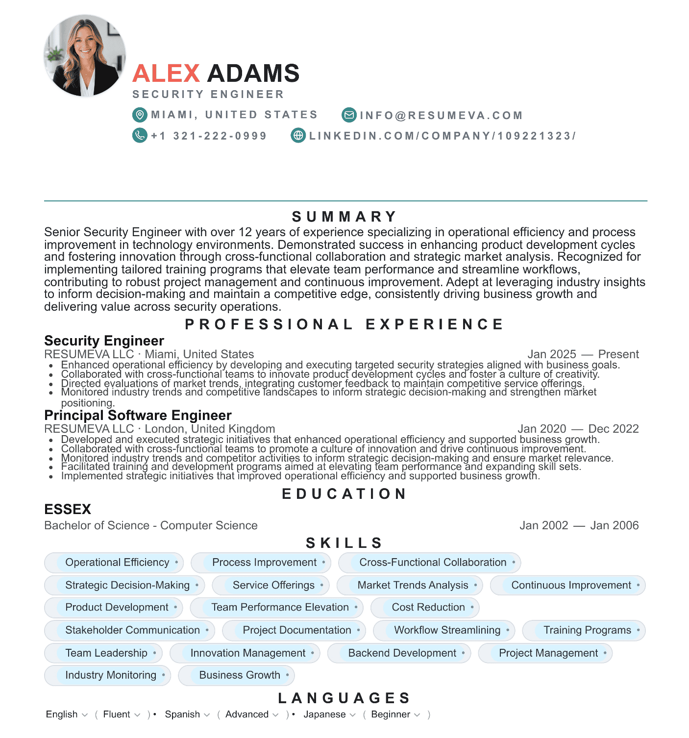 86. Interior Designer resume template preview