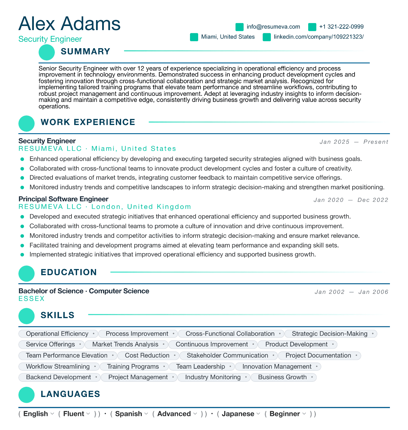 94. Warehouse Manager resume template preview