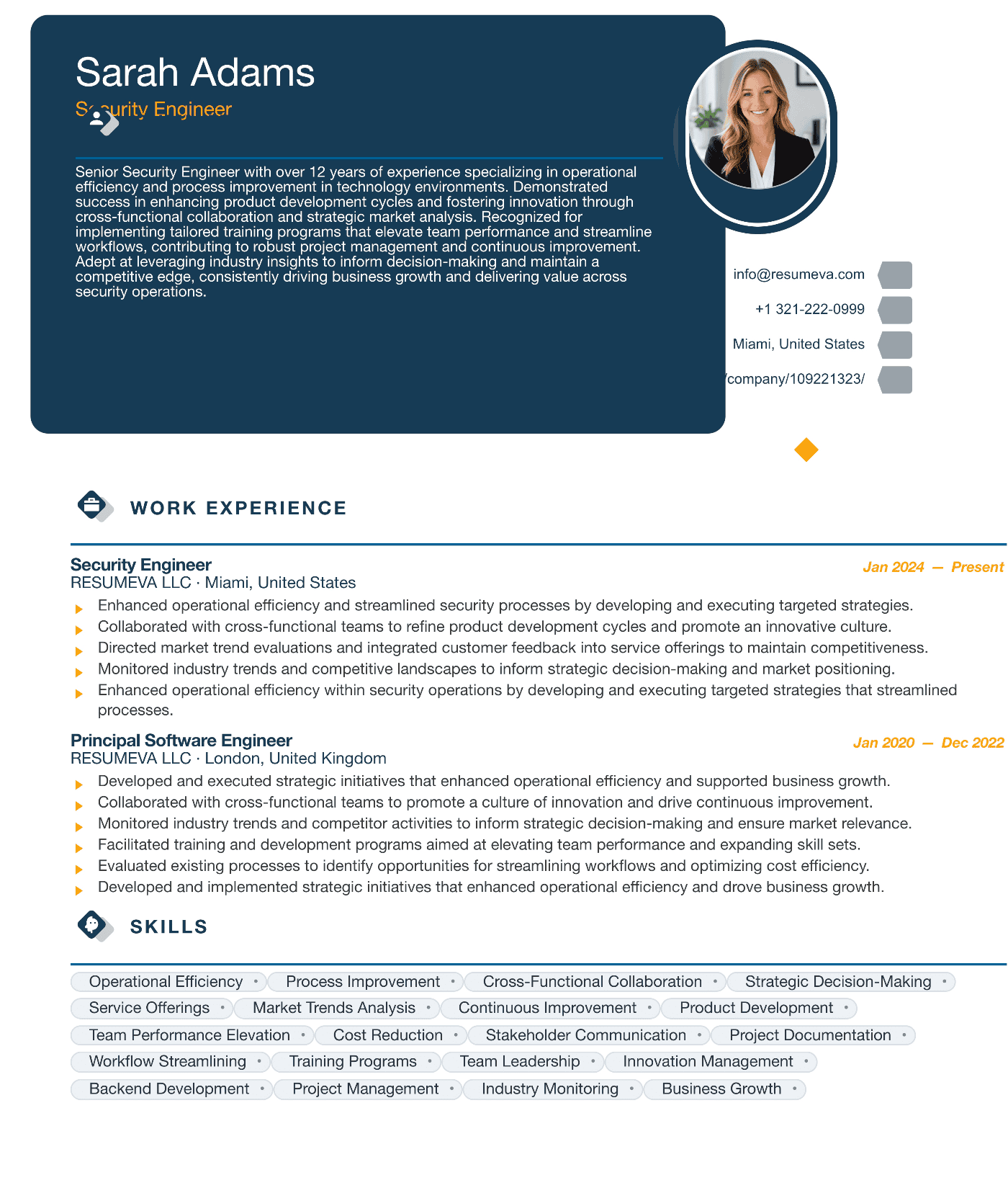 99. Account Executive resume template preview