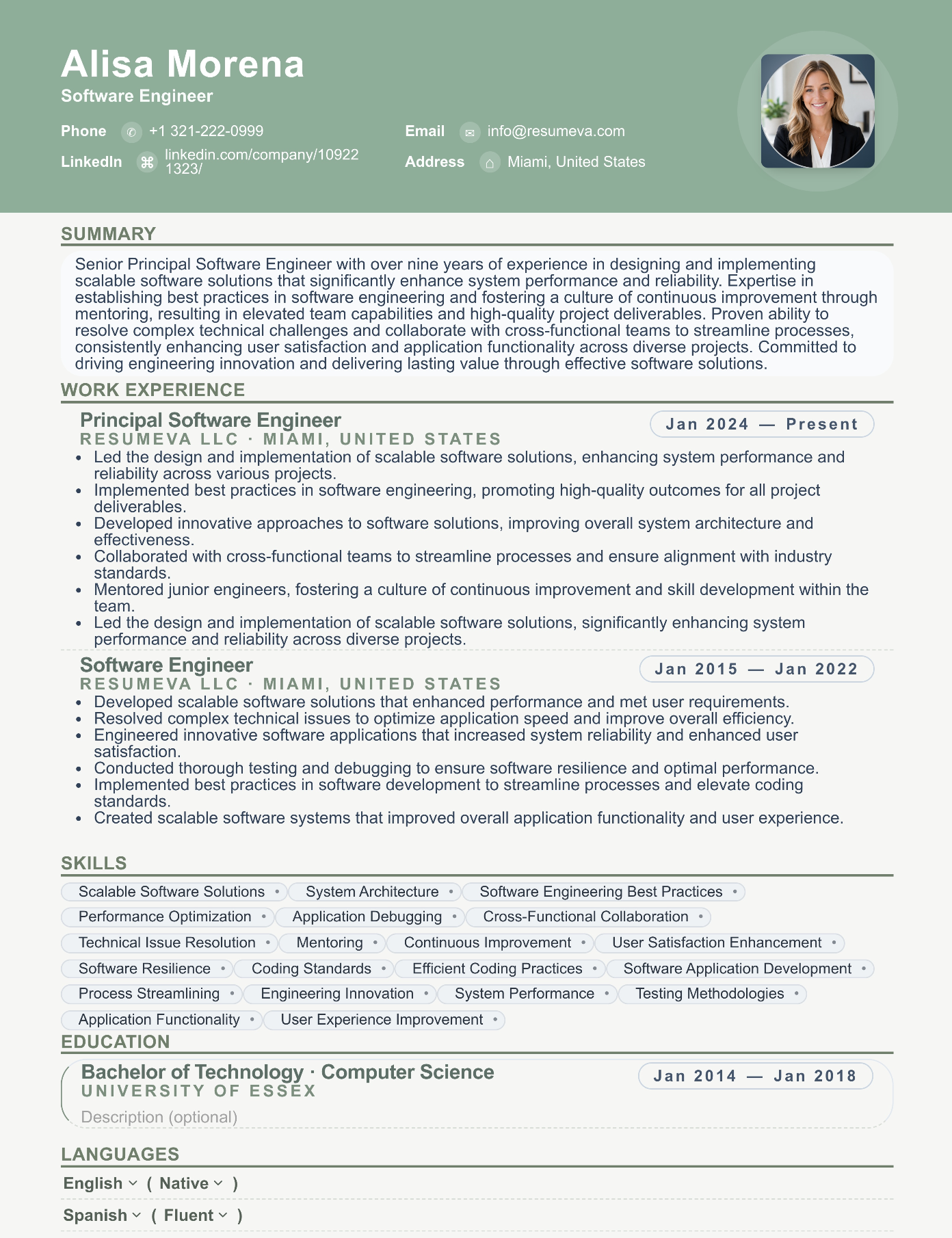 28. Business Analyst resume template preview