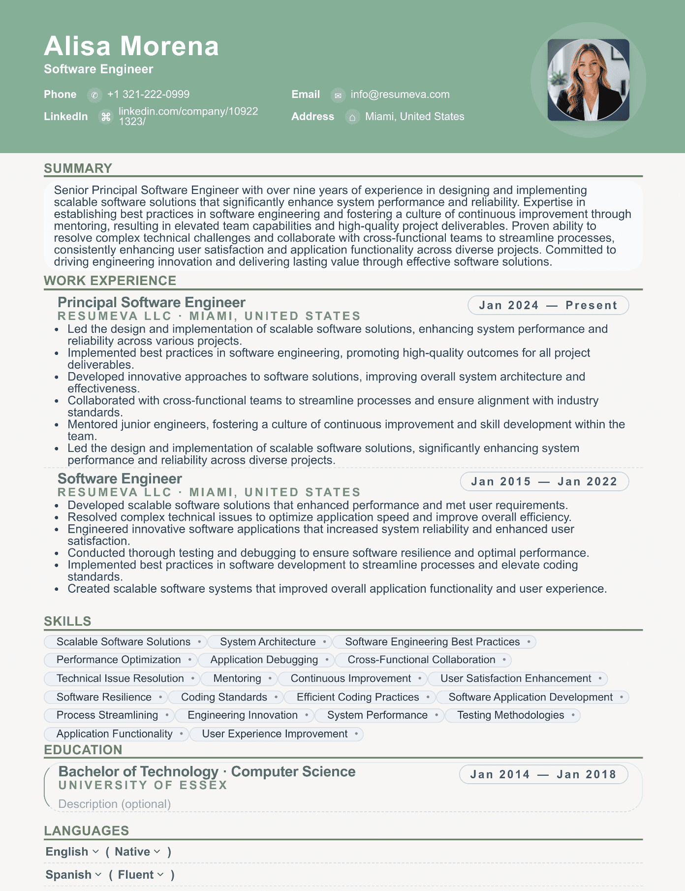 22. Business Analyst resume template preview