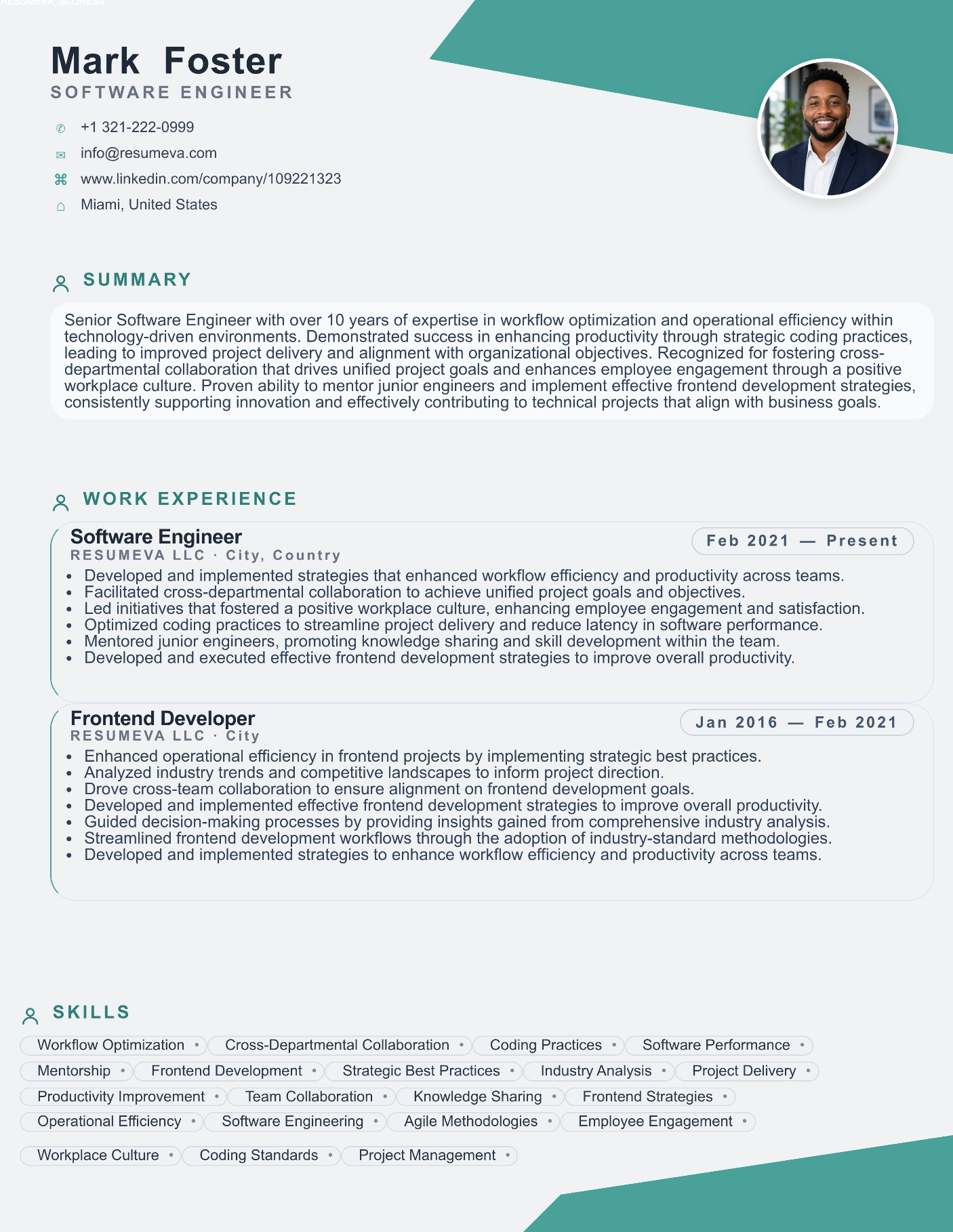 Consultant Analyst resume template preview