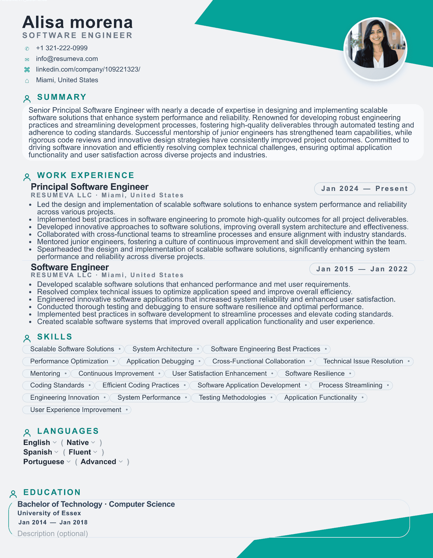 17. Management Consultant resume template preview