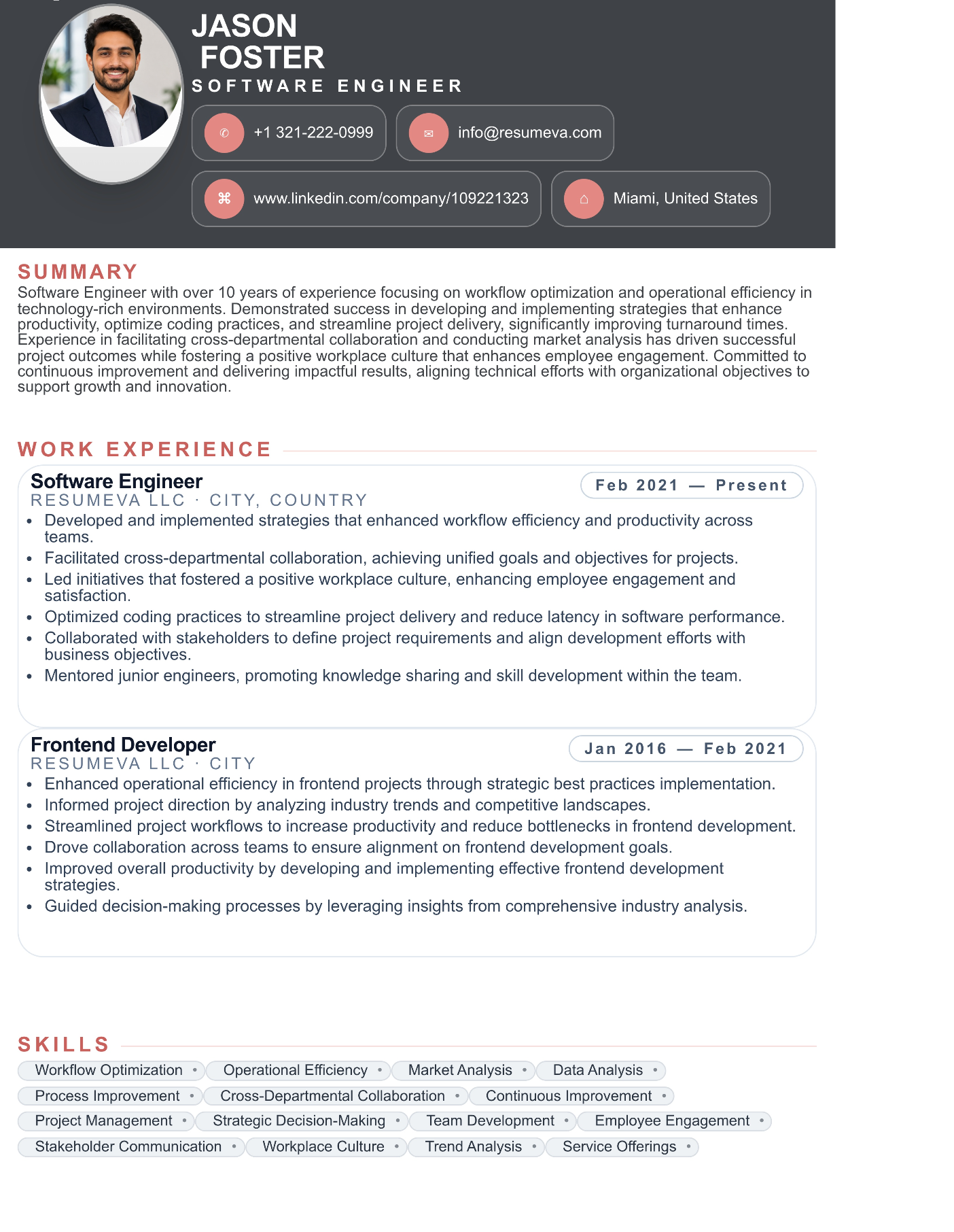 Creative Designer resume template preview