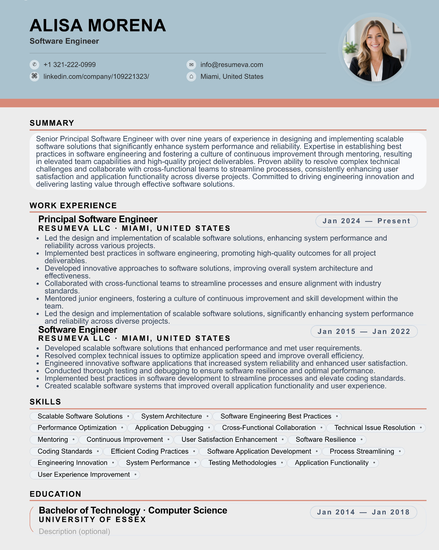 31. Data Analyst resume template preview