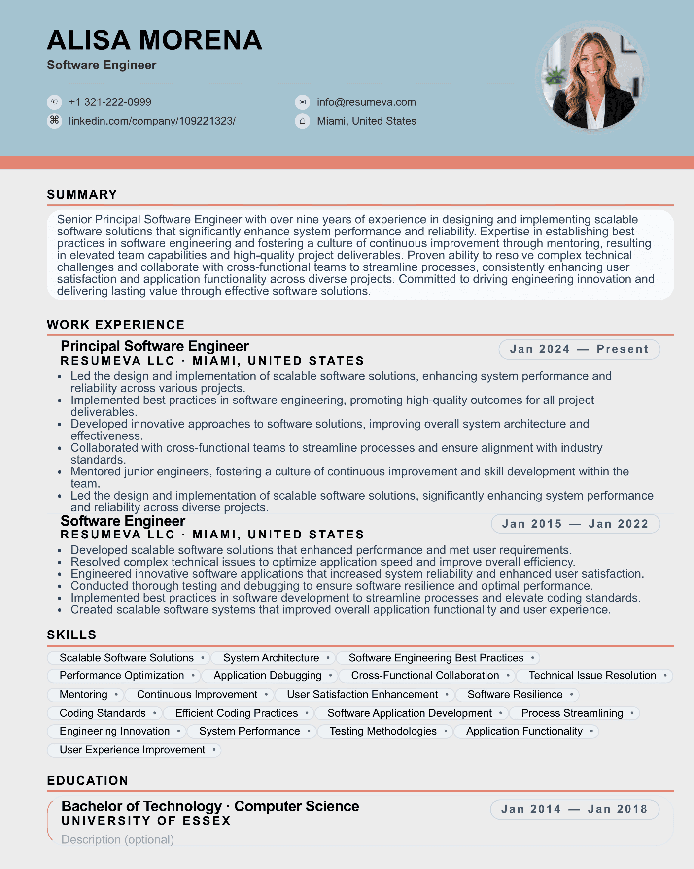 25. Data Analyst resume template preview