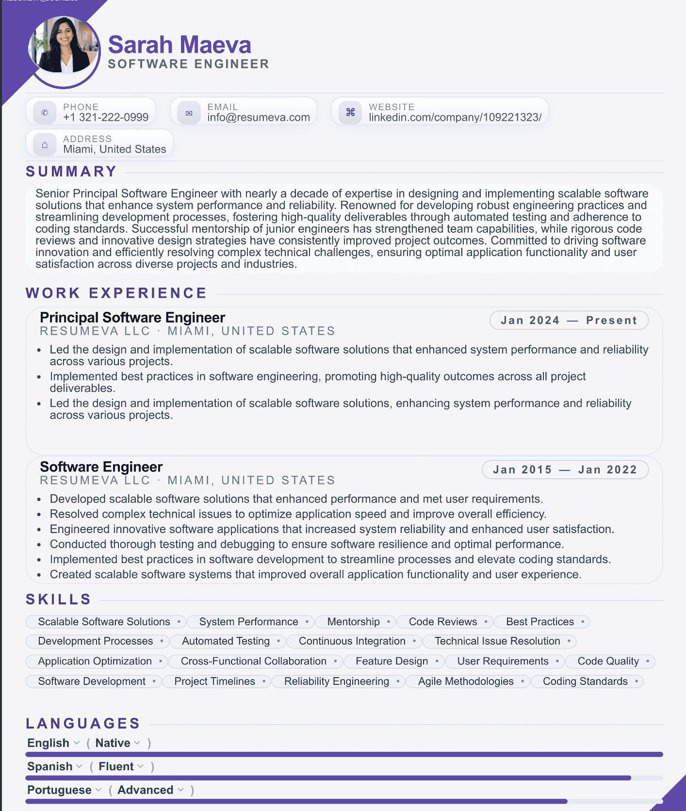 9. Data Engineer resume template preview