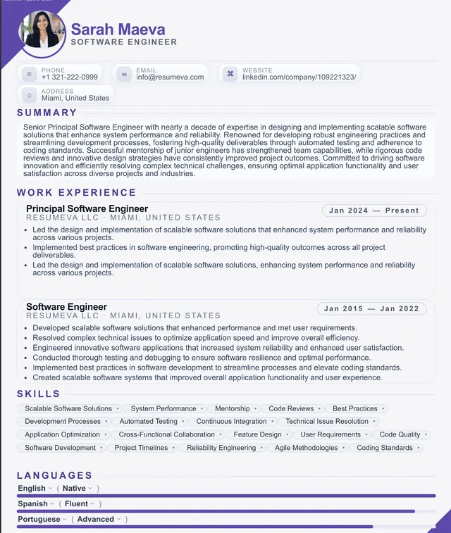 9. Data Engineer resume template preview