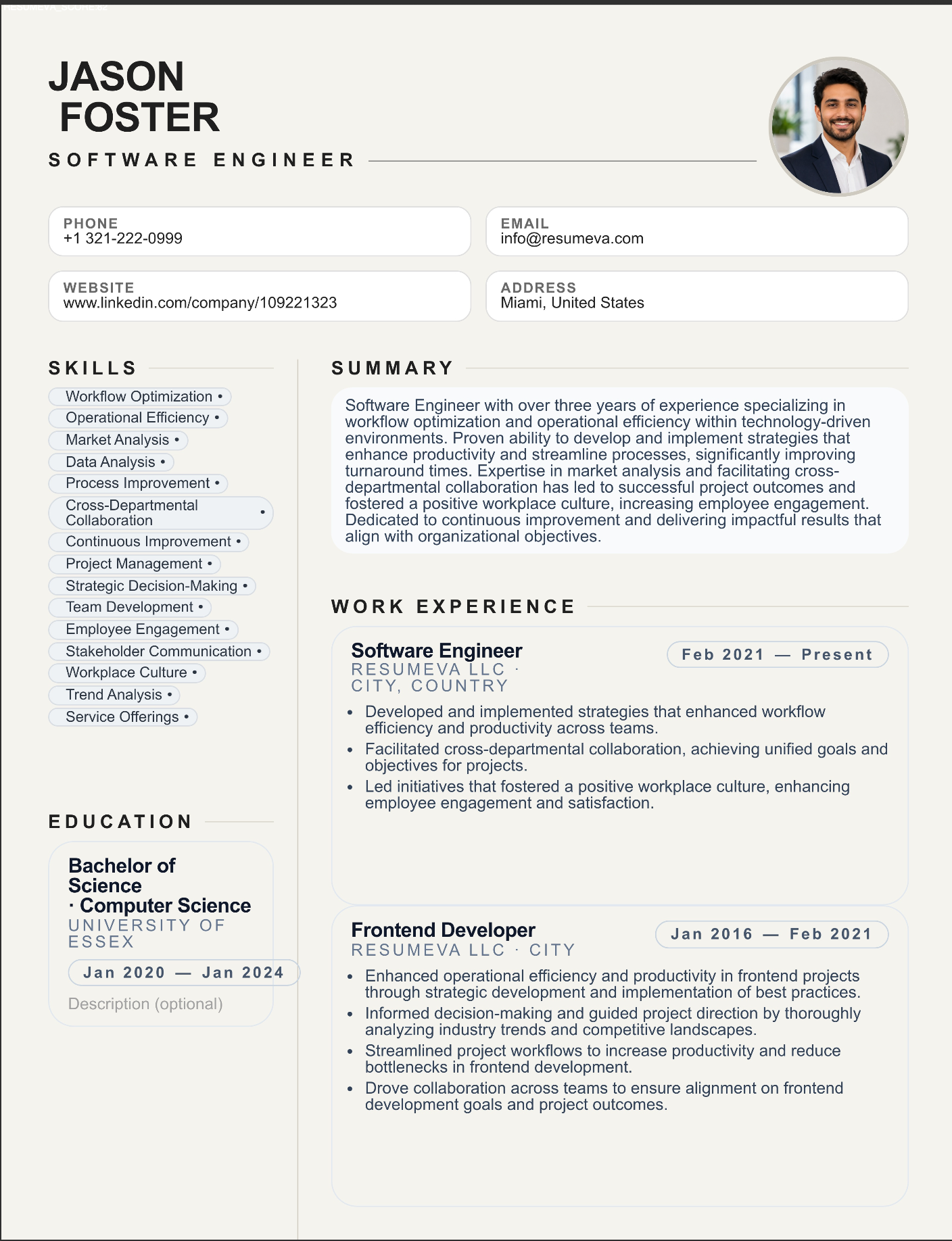 Design Construction resume template preview