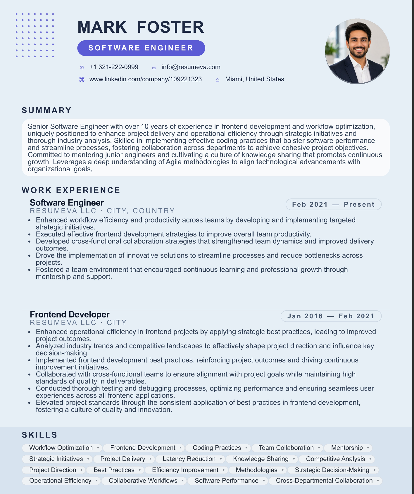 Design & Construction resume template preview