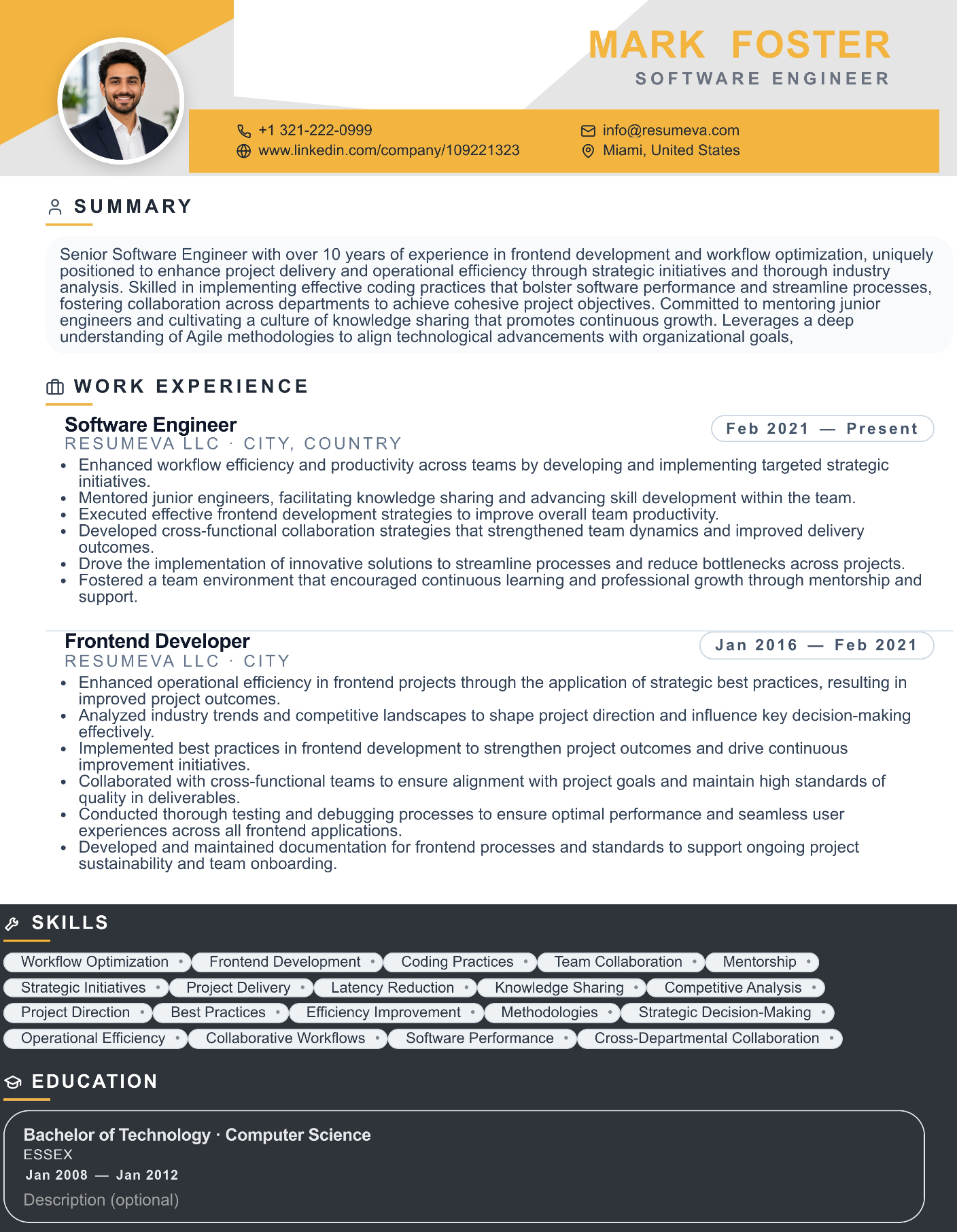 Graphic Designer resume template preview