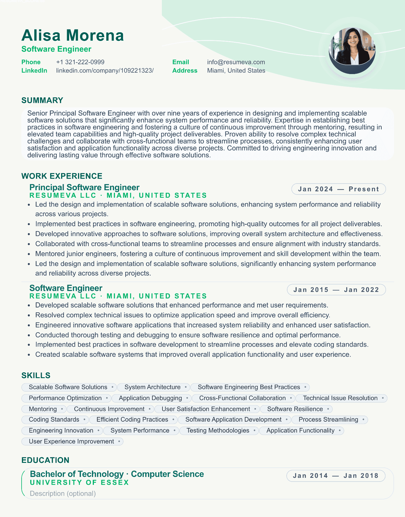 21. HR Manager resume template preview