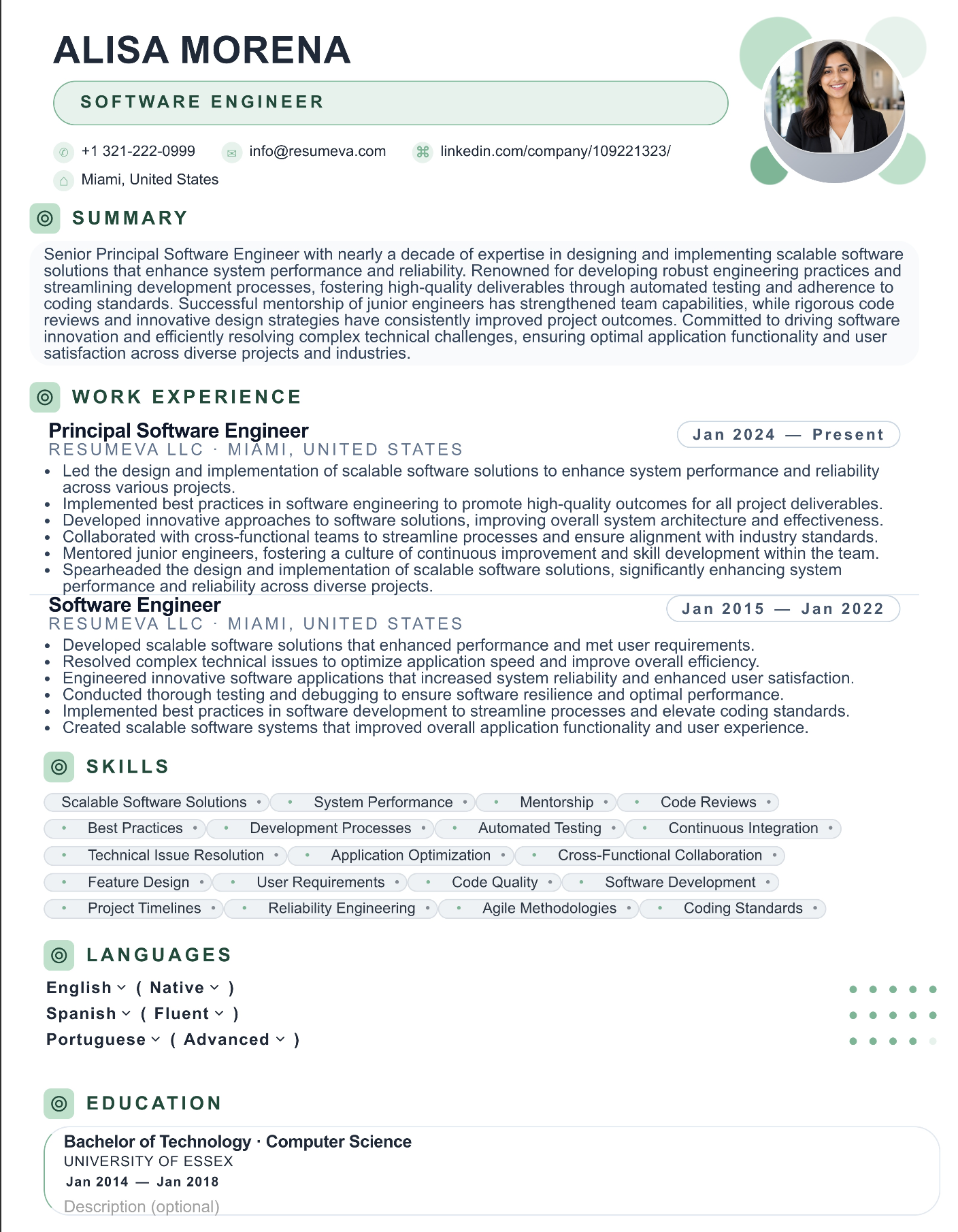 20. Marketing Professional resume template preview