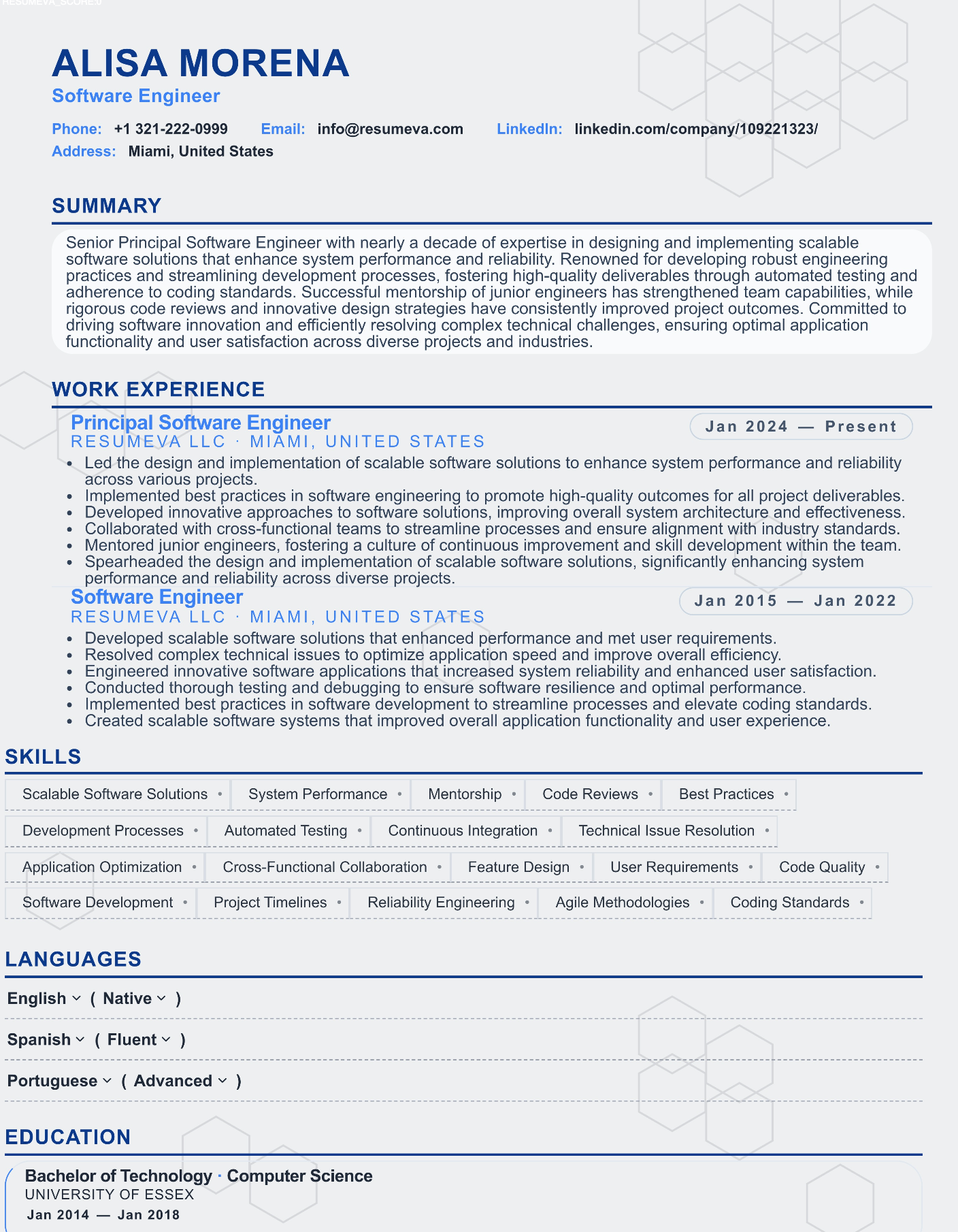 19. Mechanical Engineer resume template preview