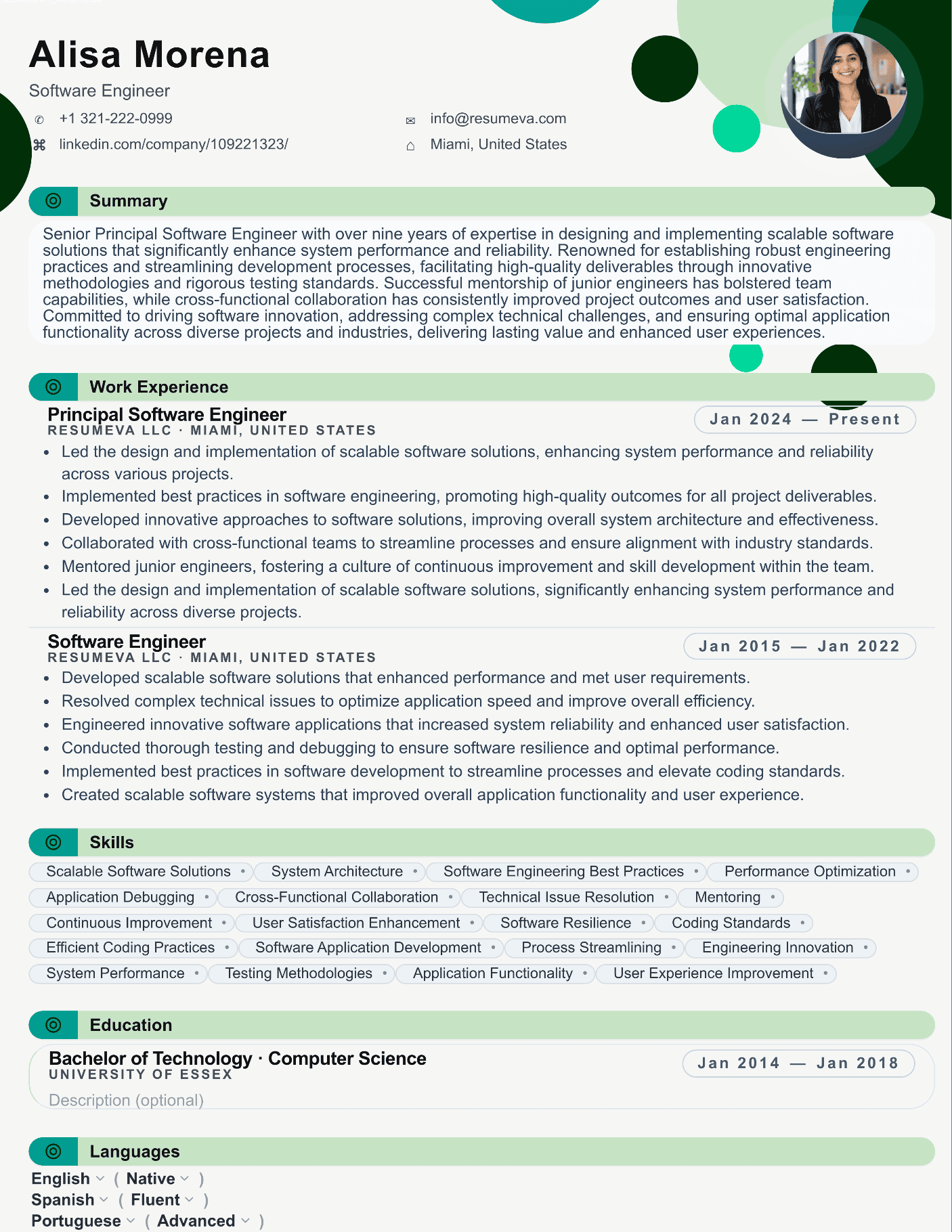 19. Photographer resume template preview