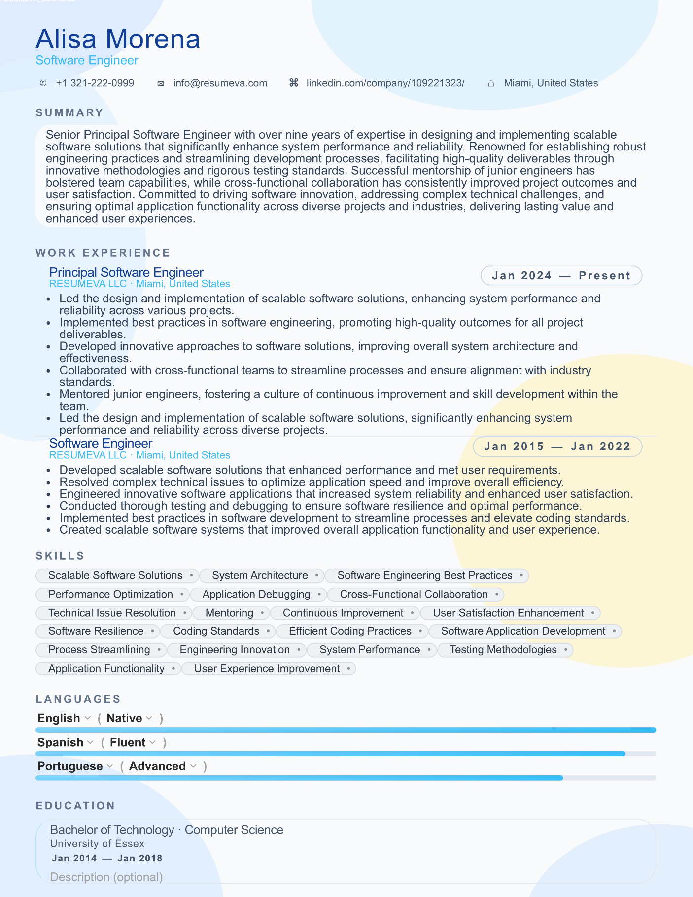 23. Project Manager resume template preview