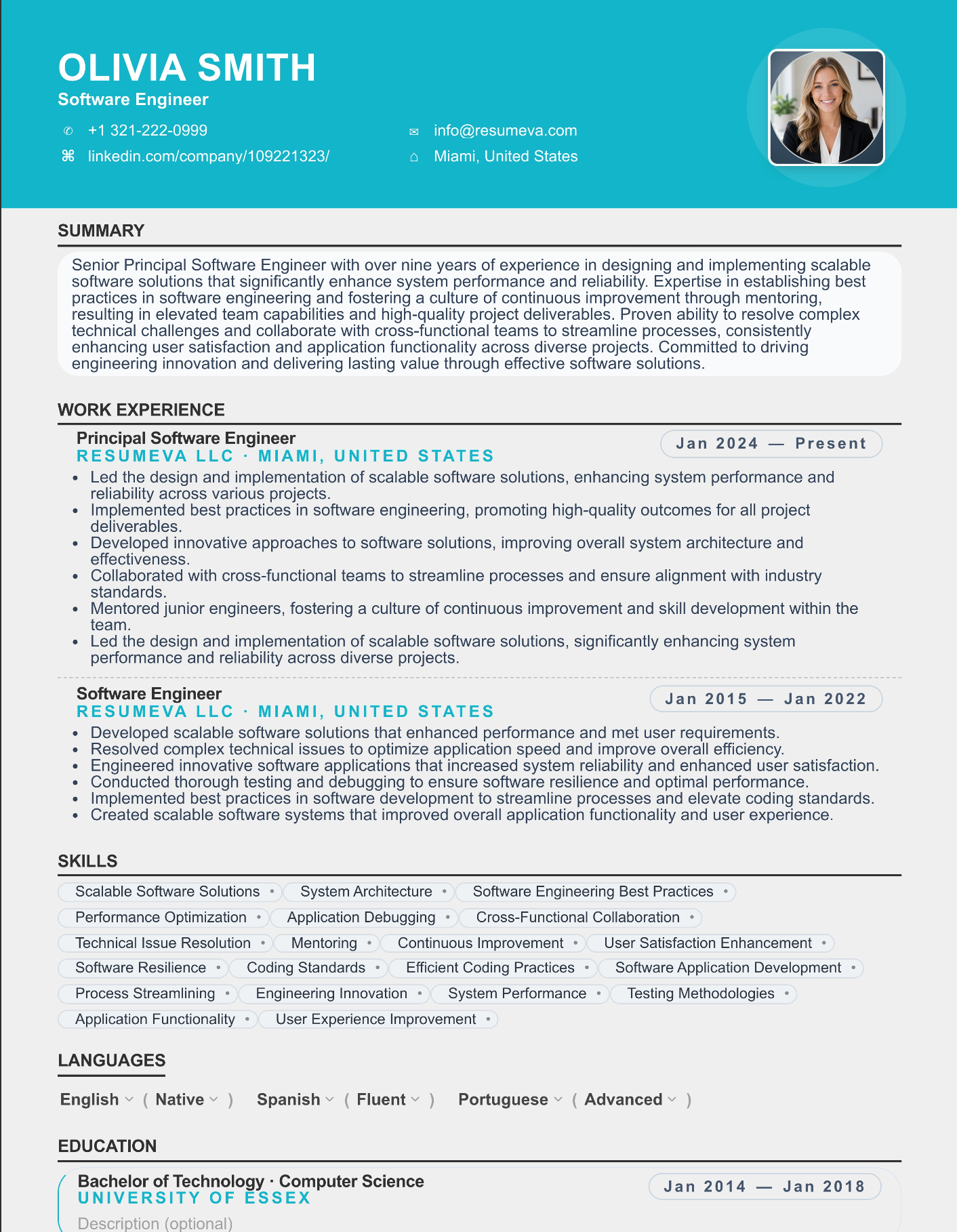 37. Nurse v5 resume template preview