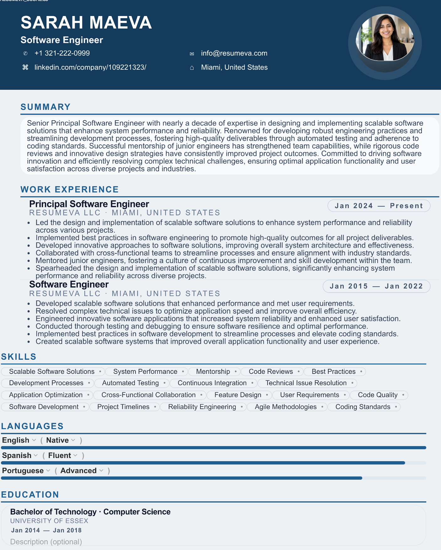 16. Senior Business Development resume template preview