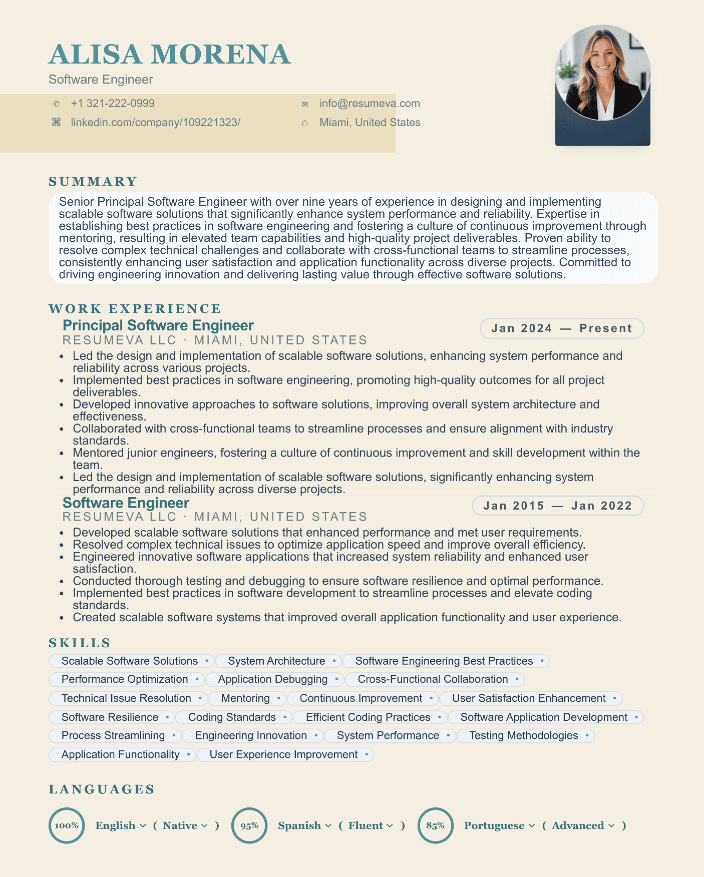 28. UX/UI Designer resume template preview
