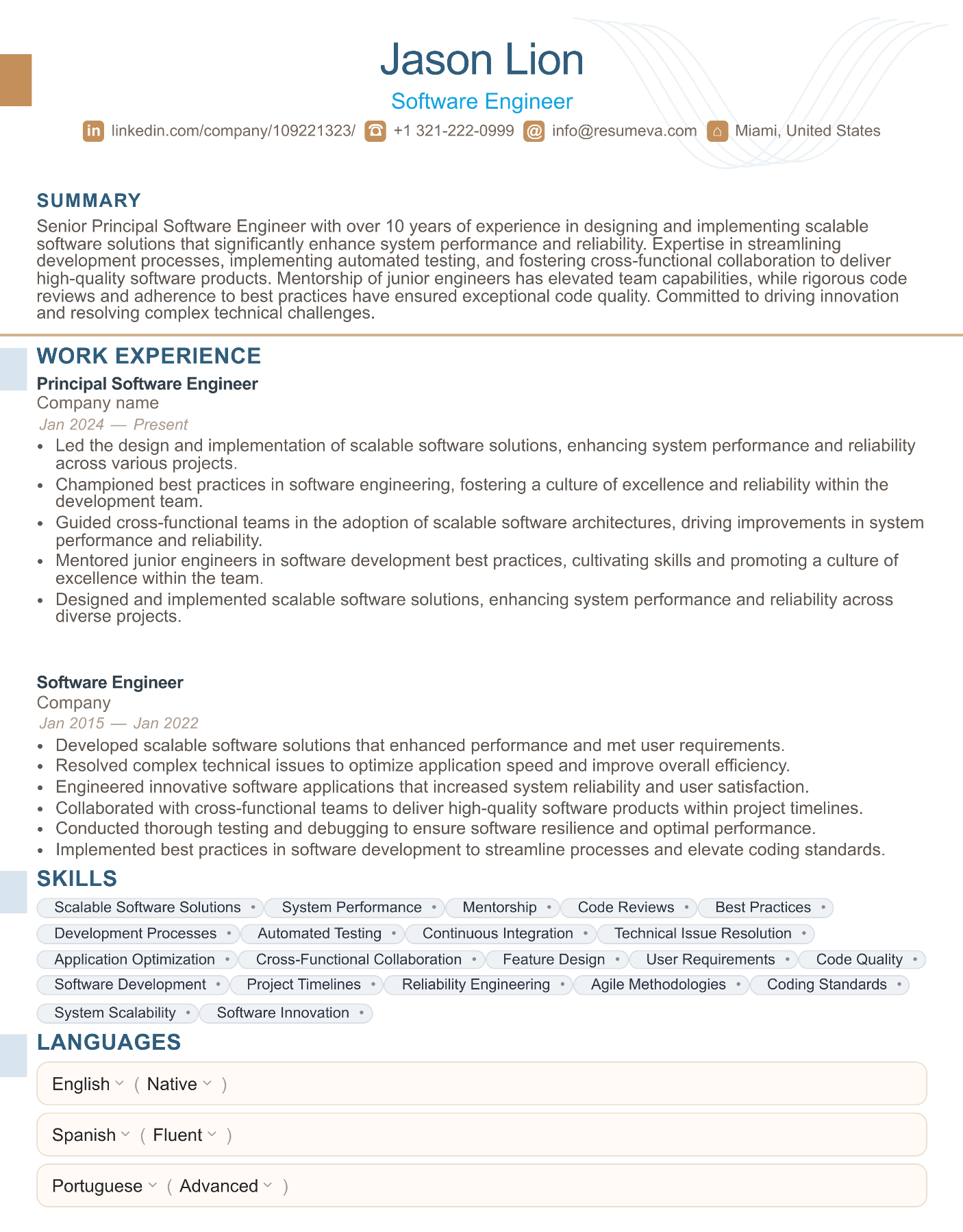 5. Wedding Photographer resume template preview